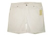 Michael Kors Womens Flat Front Stretch White Denim Bermuda Shorts New $120