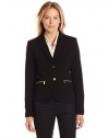 Calvin Klein Women's Two-Button Jacket with Zippered Pockets