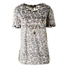 Juicy Couture Black Label Womens Modal Blend Graphic Tee Black-Ivory S