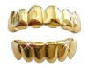 Gold-Tone Hip Hop Plated Removeable Mouth Grillz Set (Top & Bottom) Player Style