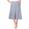 Tibi Womens Striped Mid Calf Pleated Skirt