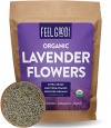 Organic Lavender Flowers (Extra Grade - Dried) - 16oz Resealable Bag (1lb) - 100% Raw From France - by Feel Good Organics