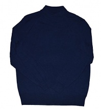 Club Room Solid Merino Wool Blend Mock Neck Sweater Blue Men's Size Medium