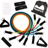 Reehut Resistance Bands - 12-Piece Set Includes 5 Exercise Tubes, Door Anchor, 2 Foam Handles, 2 Ankle Straps, Manual and Carrying Case