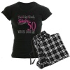 CafePress - 50th Birthday Gifts Women's Dark Pajamas - Womens Novelty Cotton Pajama Set, Comfortable PJ Sleepwear