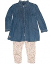 Ralph Lauren Polo Baby Girls Denim Tunic & Floral Legging Set (24 Months)