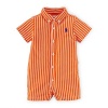 Ralph Lauren Baby Boys' Striped Pima Cotton Shortall (12 Months , Bright Orange Multi)