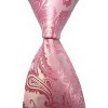 Dan Smatree ties Skinny Pink Tie for Men Paisley Necktie 6CM JACQUARD WOVEN Wedding Party Holiday Groomsmen JV891