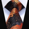 Dan Smatree Orange Black Stripe Polka Dot2.75 Silk Jacquard Woven Men Tie Necktie