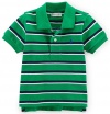 Ralph Lauren Baby Boys' Striped Cotton Mesh Short Sleeve Polo Shirt (3 Months, Stem Green Multi)