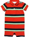 Ralph Lauren Infant Boys / Girls One-piece in Red and Navy Multi Stripes, Royal Blue Pony (Onesie) (3 Months / Mos.)