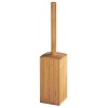 InterDesign Formbu Square Toilet Bowl Brush and Holder for Bathroom Storage - Natural Bamboo