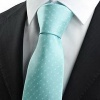 Dan Smatree ties Men's formal Tie Necktie White Polka Dot Mint Blue JACQUARD Wedding Party Suit Groomsmen JV817