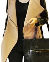 xiaokong Women's Wrap Coat Casual Mid-long Fold-Collar Woolen Coat