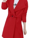 xiaokong Women's Wool-Blend Classic Solid Belted Trench Coat Jacket