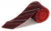 Alfani Men's Skinny Necktie with Clip, Reversible Stripe/Solid, Burgundy/Red