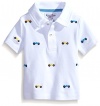 Kitestrings Baby-Boys Newborn Interlock Polo Shirt, White, 0-3 Months