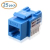 Cable Matters 25-Pack Cat6 RJ45 Keystone Jack in Blue and Keystone Punch-Down Stand