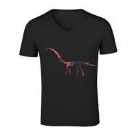 Red Jurassic Sports T Shirts V Neck