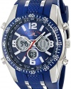 U.S. Polo Assn. Sport Men's US9284 Blue and Silver-Tone Analog/Digital Chronograph Watch