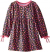 Hartstrings Little Girls' Toddler Dot Print Cotton Spandex Dress, Grey Dot, 2T
