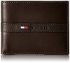 Tommy Hilfiger Men's Ranger Leather Passcase Wallet with Removable Card Case, Brown, One Size