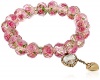 Betsey Johnson Tzarina Princess Pink Flower Bead Stretch Bracelet, 2.5