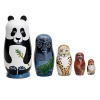 Bits and Pieces - Nesting Endangered Species-Hand Painted Wooden Nesting Dolls - Set of 5 Dolls From 5.5 Tall
