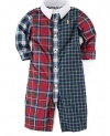 Ralph Lauren Baby Boys' Plaid Coverall - Size 6 Months