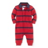 Polo Ralph Lauren Infant Boys Rugby Striped Coverall (6 Months, Red Multi)