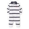 Polo Ralph Lauren Infant Boys Rugby Striped Coverall White Navy 12 Months