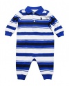 Polo Ralph Lauren Striped Infant Coverall (3 Months, New Iris Multi Blue)