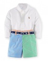 Ralph Lauren Baby Boys Oxford Shirt & Colorblock Gingham Shorts Set (9 Months)