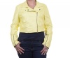 Bar III Faux-leather Motorcycl Pale Yellow Size XL