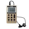TIVDIO V-112 Portable Digital Tuning AM / FM Stereo Radio with Earphone for Walk(Gold)
