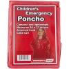 Children's Red Emergency Poncho, Weather Protection, Rain Gear, Emergency Zone (1 Pack)