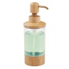 mDesign Soap Dispenser Pump for Kitchen, Bathroom Vanities - Clear/Natural Bamboo