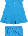 Ralph Lauren Baby Girl's Pleated Polo Dress and Bloomer