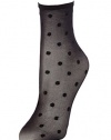 Hue Swiss Dot Sheer Anklet (Black)