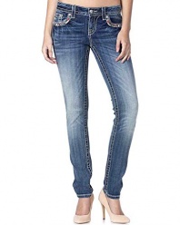Miss Me - Womens Coral Aztec Bootcut Jeans