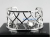Montblanc Jewelry Sterling Silver Bangle Cabochon Star Quartz Bracelet. Ident: 106421