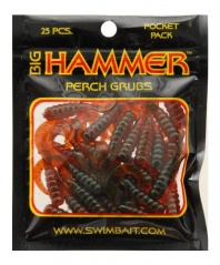 Big Hammer Perch Grub Bait, Motor Oil Green, 1-3/4-Inch