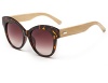 Konalla Women'S Retro Cat Eye Bamboo Wood Sunglasses Eyeglasses UV400