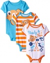 Disney Baby-Boys Finding Nemo Bodysuits, White, 0-3 Months (Pack of 3)