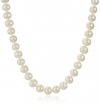 14k White Gold 8-9mm White Freshwater Cultured AA Quality Pearl Necklace, 16
