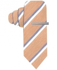 Alfani Red Midnight Stripe Reversible Skinny Tie, Brown