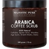 Majestic Pure Arabica Coffee Scrub, 12 Oz - Natural Body Scrub for Skin Care, Stretch Marks, Acne & Anti Cellulite Treatment, Helps Reduce Spider Veins, Eczema, Age Spots & Varicose Veins
