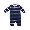Ralph Lauren Baby Boys Rugby Stripe Coveralls Navy/White (3 Month)