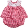 Ralph Lauren Baby Girls Gingham Cotton Bubble Shortall Red/White (9 Months)