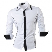 jeansian Men's Slim Fit Long Sleeves Casual Shirts 8015
